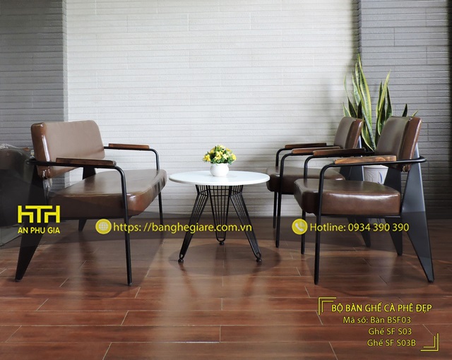 Bộ bàn ghế cafe SF S03 cao cấp